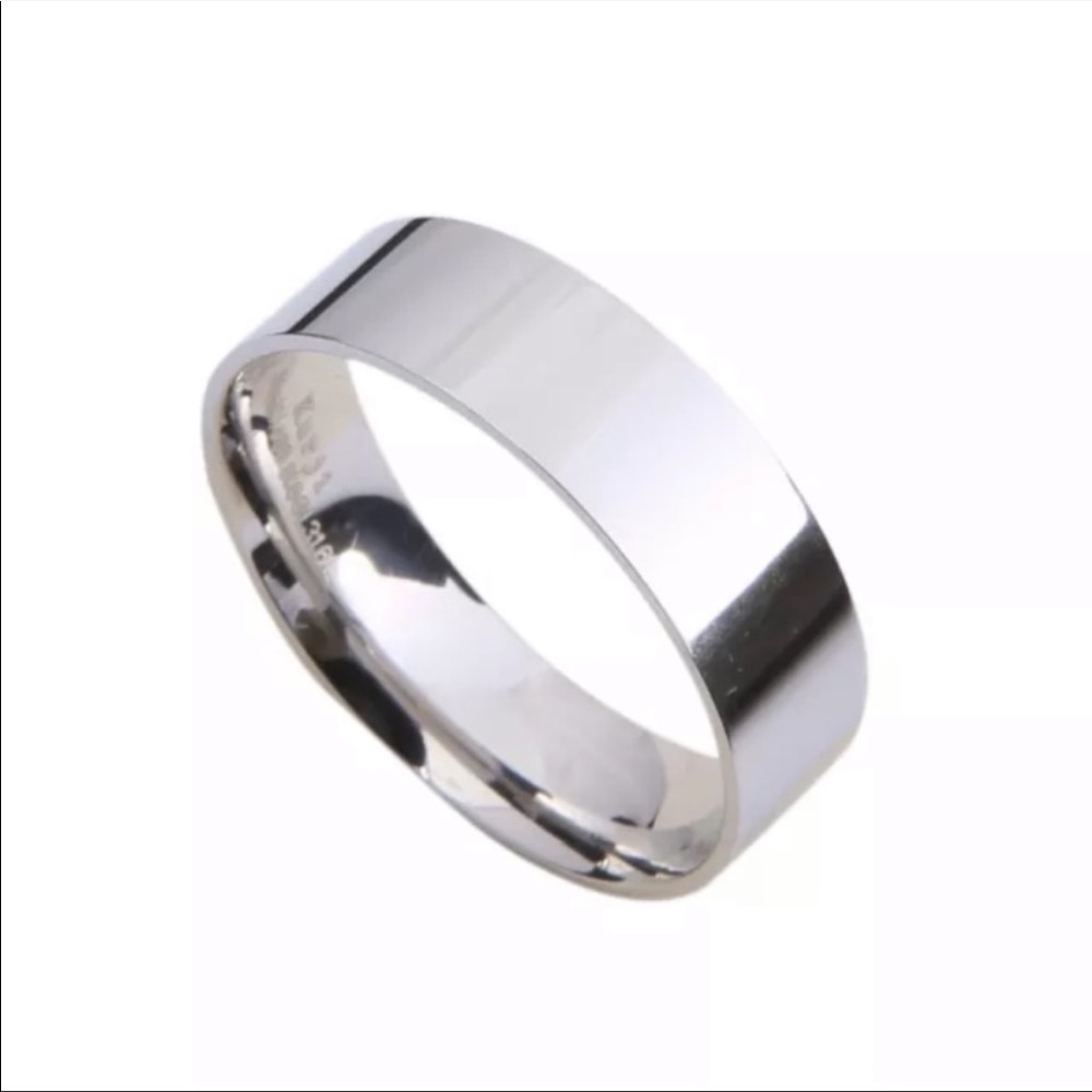 💖 Size 6 Hypoallergenic Stainless Steel Silver Band Ring NEW